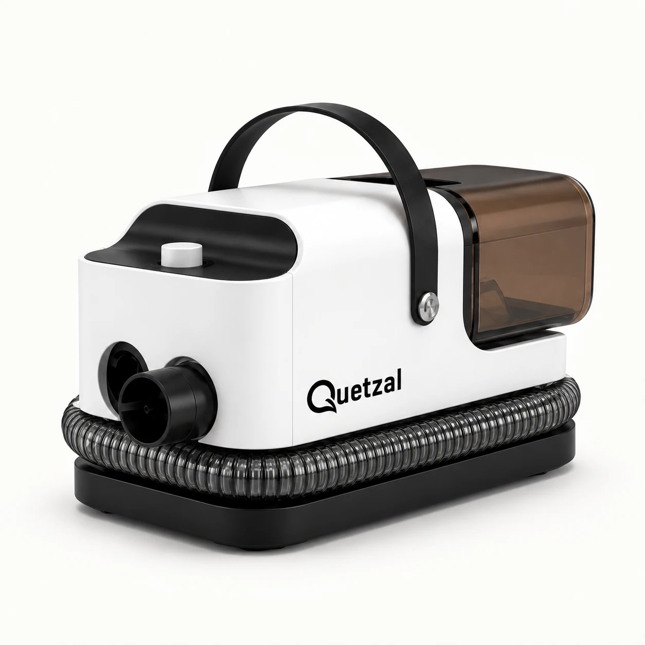 Quetzal Groomer in wit en zwart met compact opgeborgen slang
